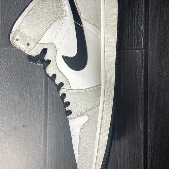 Nike Air Jordan 1 Retro High Elephant Pure Platinum White Black US Mens size 13 - Picture 8 of 12